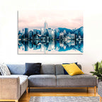 Victoria Harbour Sketch at Dusk Wall Art