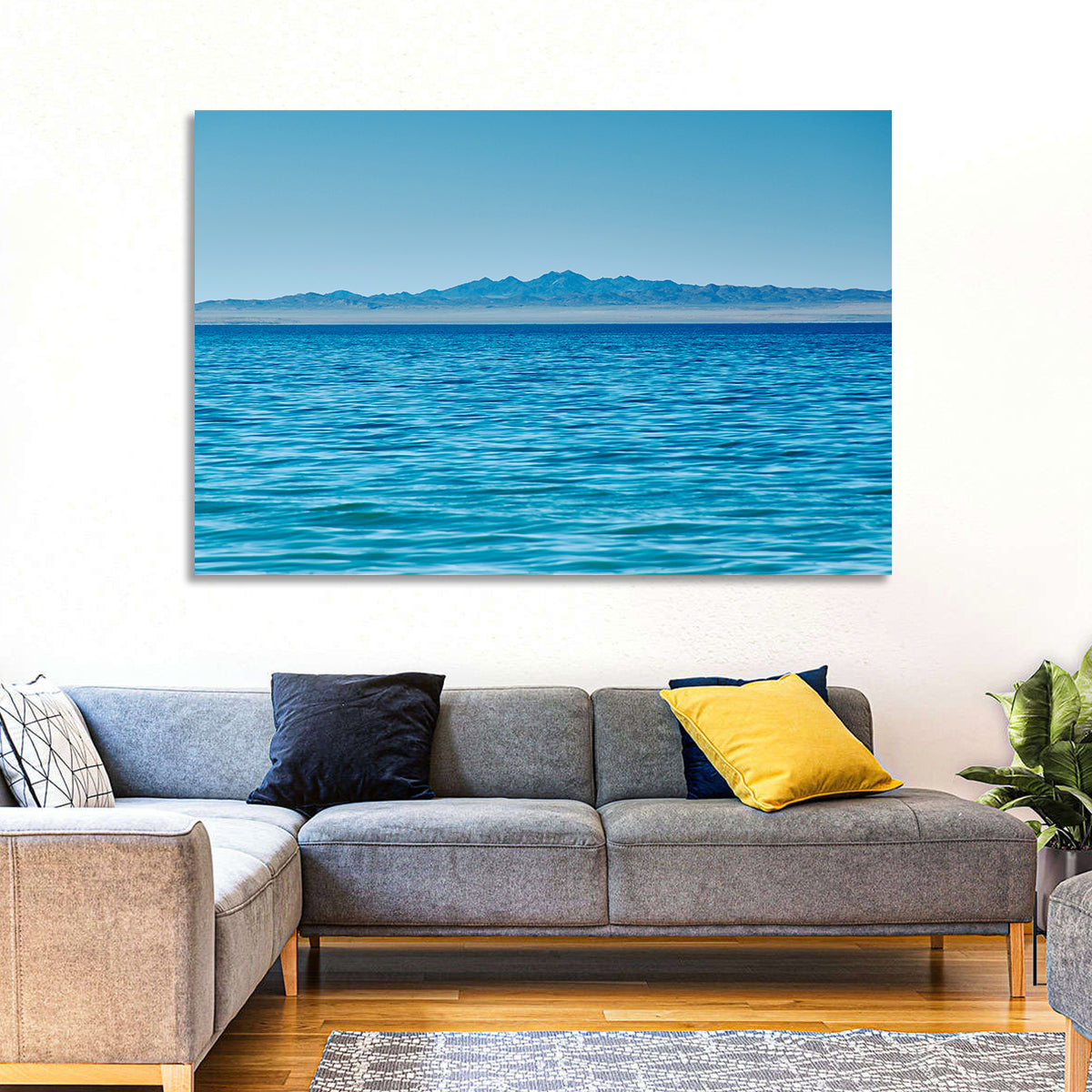 Khyargas Nuur Lake Wall Art in a room, landscape