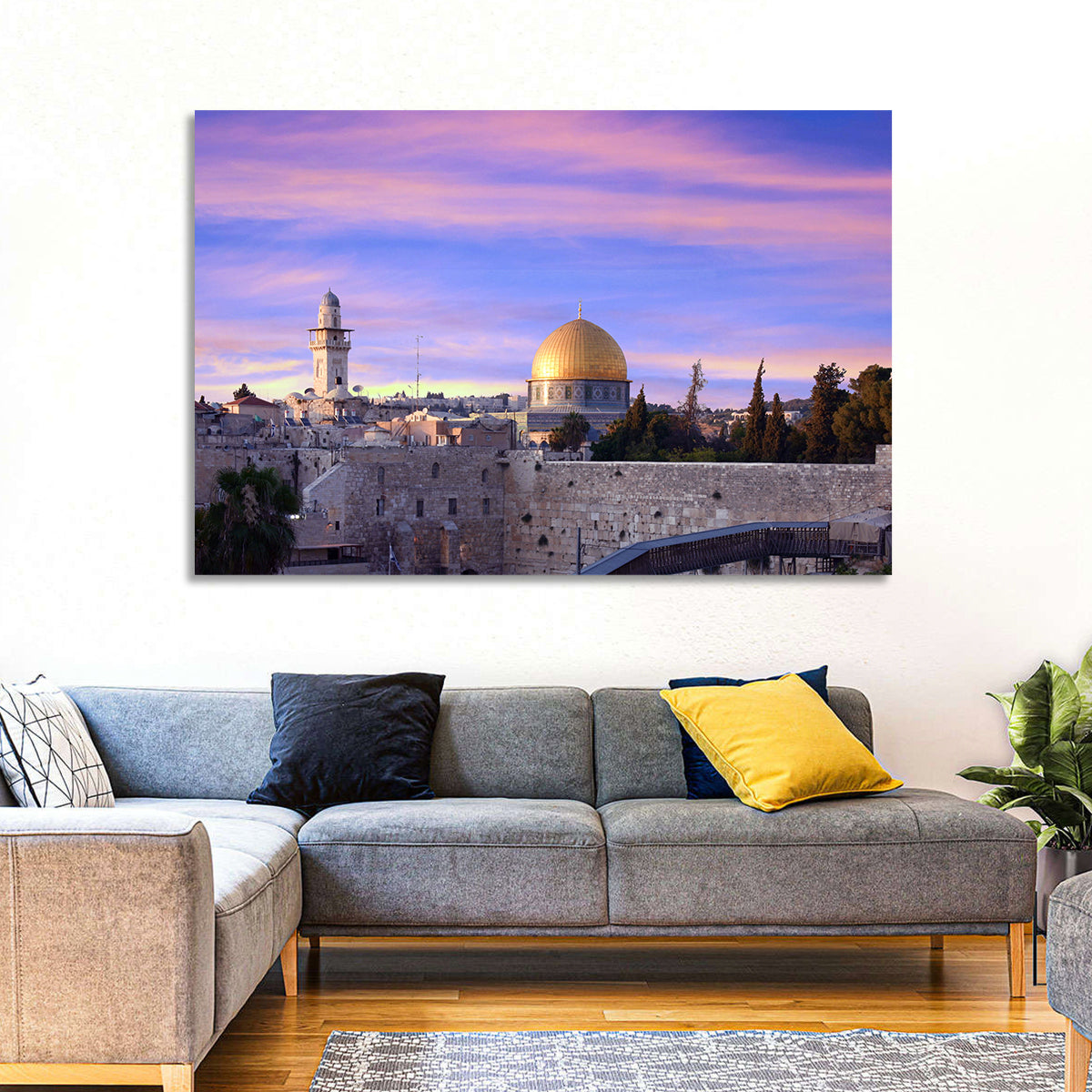 Al Aqsa at Golden Hour Wall Art in a room, landscape