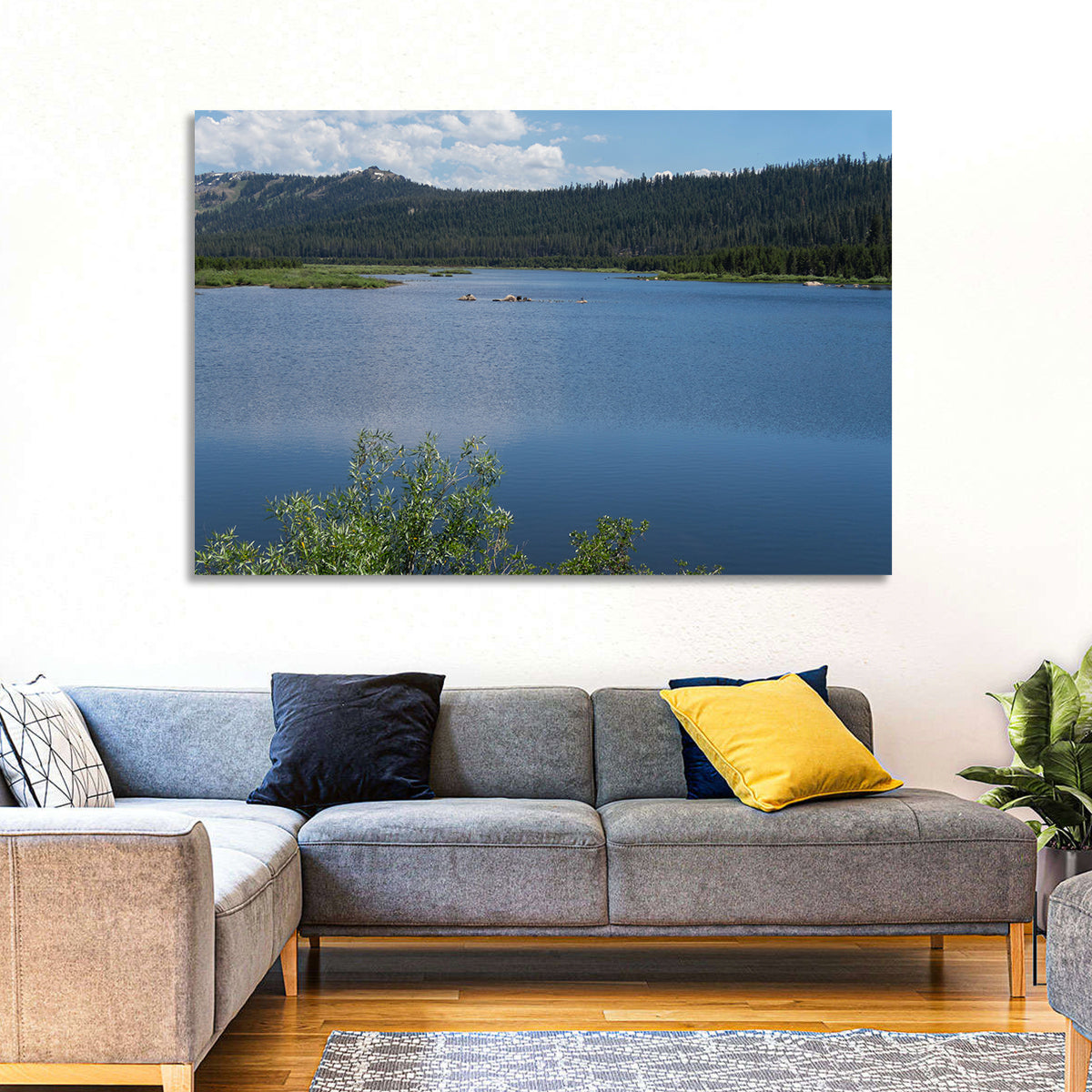 Lake Van Norden Wall Art in a room, landscape