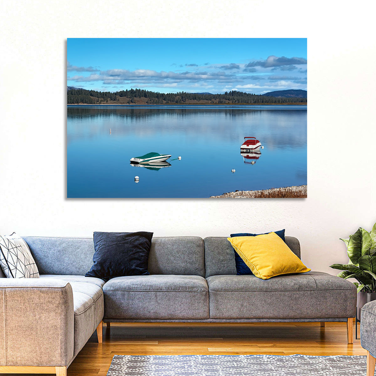 Jenny Lake Reflections Wall Art in a room, landscape
