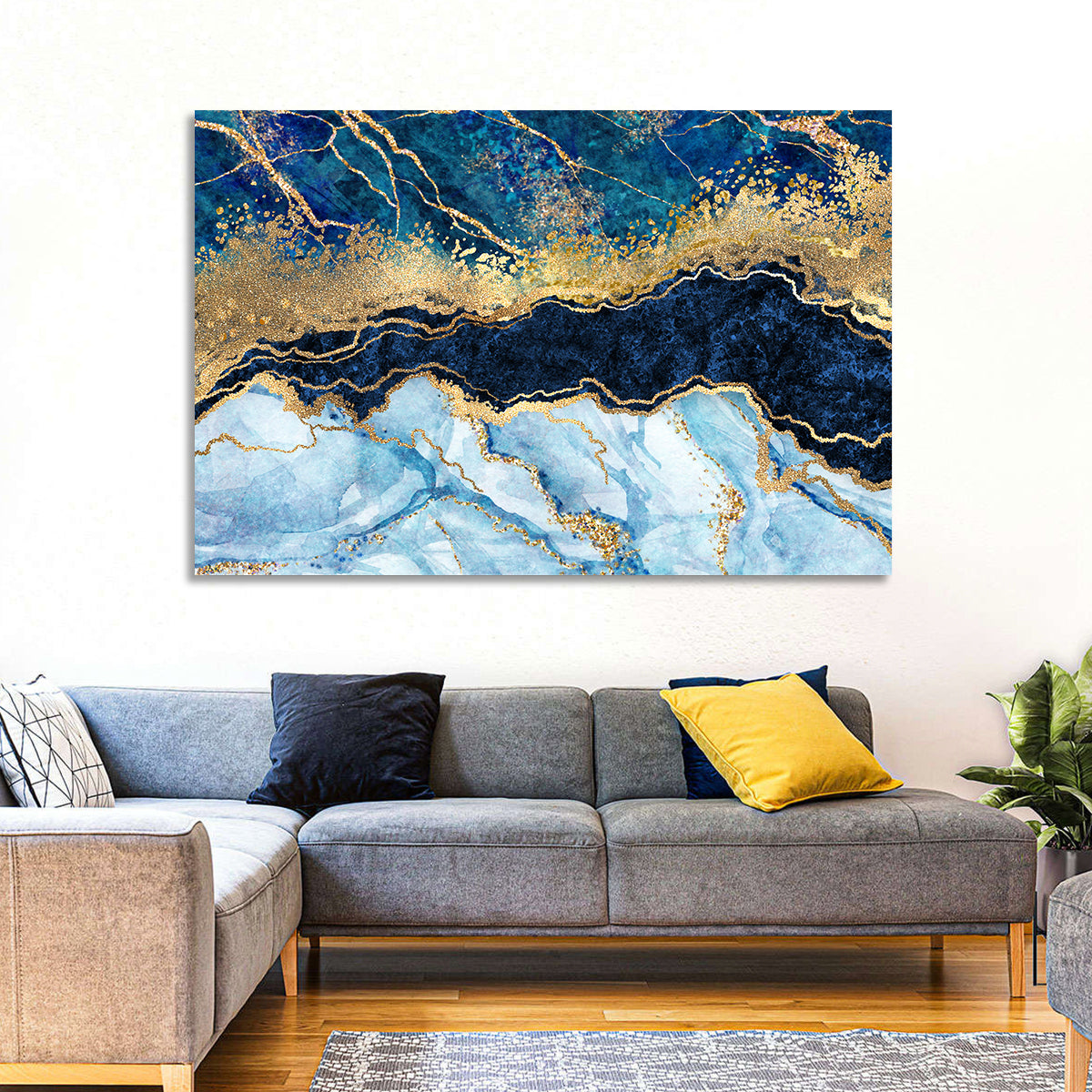 Marble Gold Glitter Abstract I Wall Art