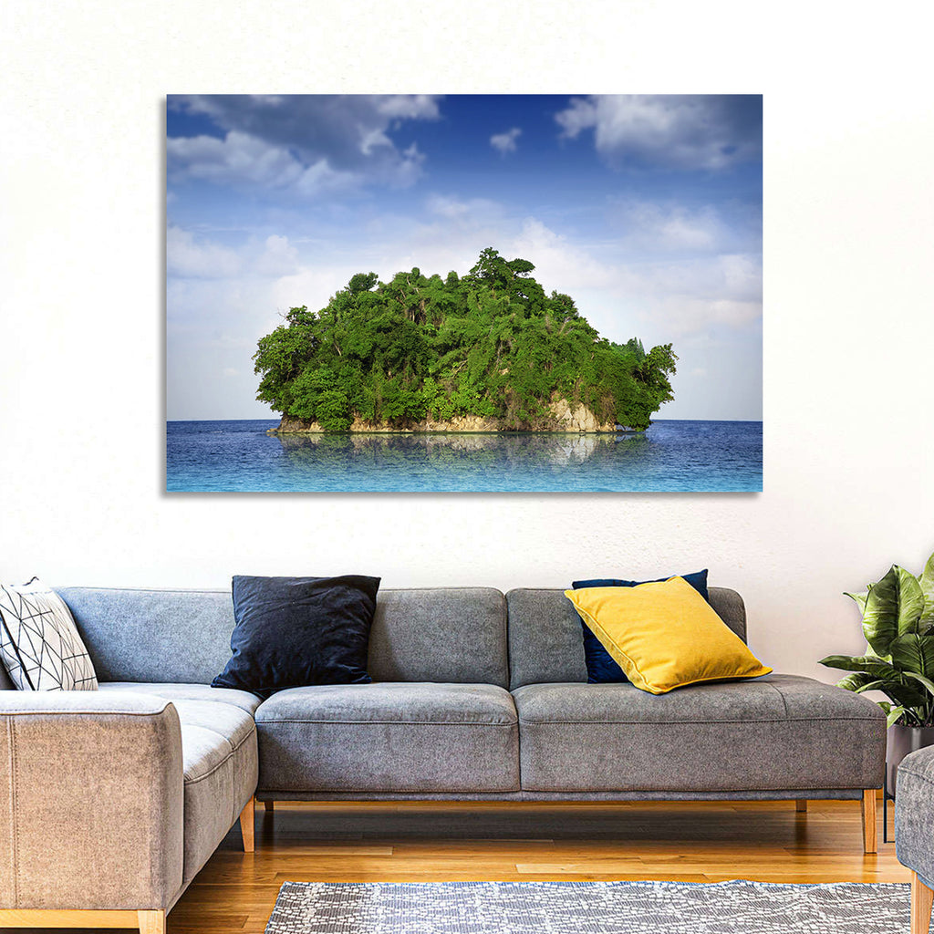 Tranquil Tropical Island Reflection Wall Art
