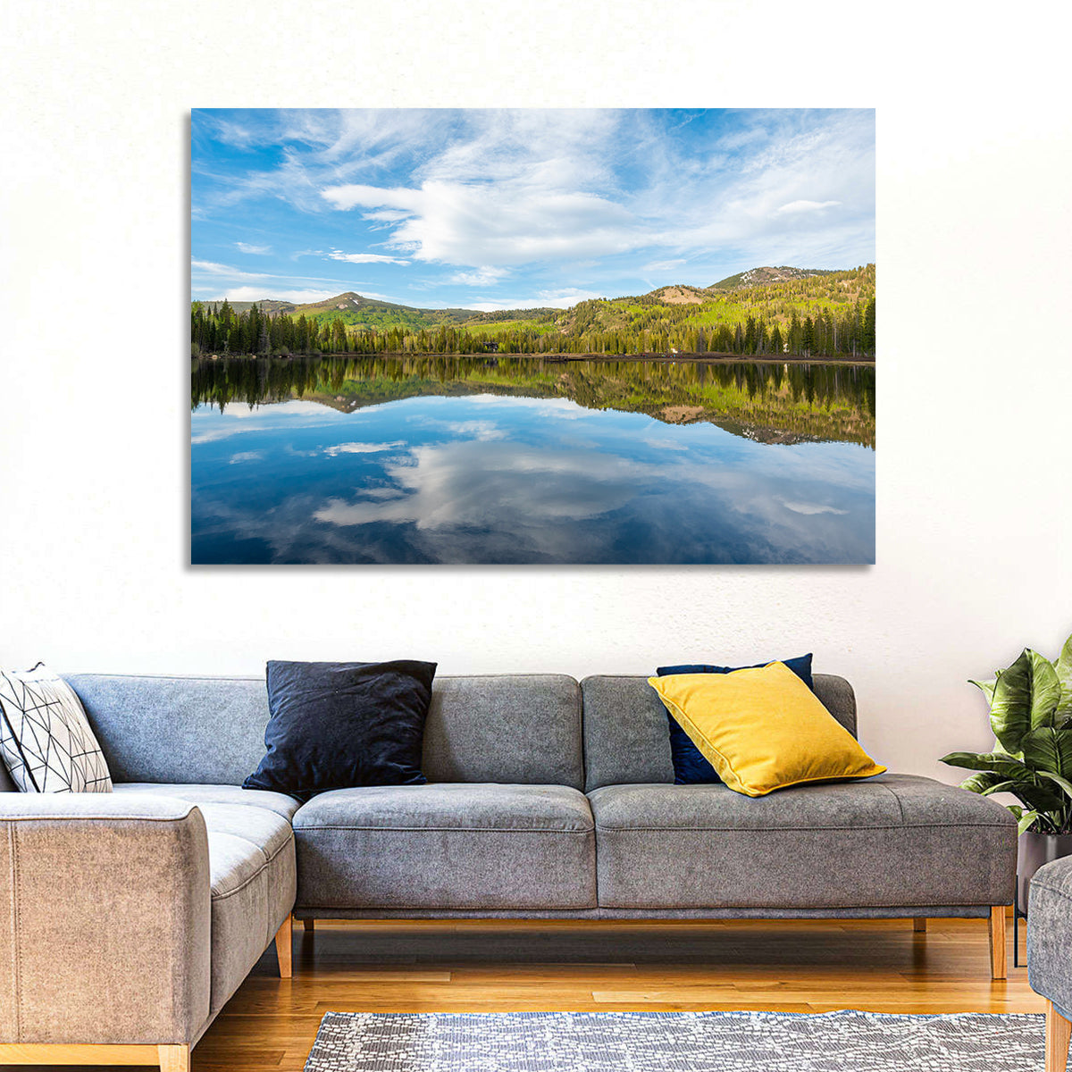 Silver Lake Reflection Wall Art in a room, landscape