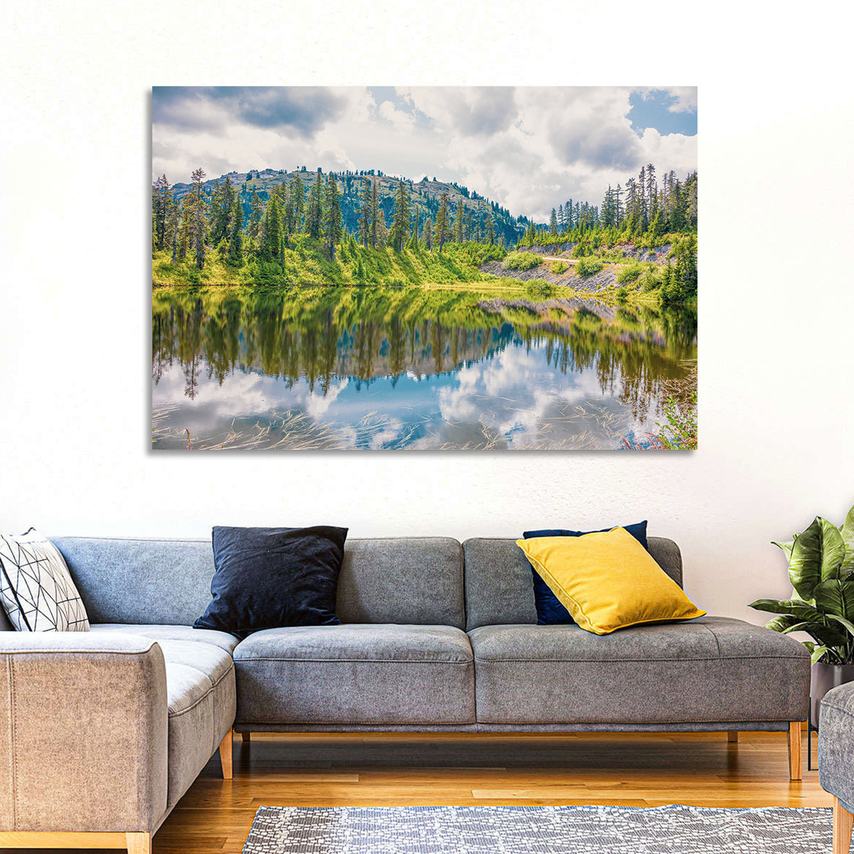 Highwood Lake Reflection Wall Art in a room, landscape