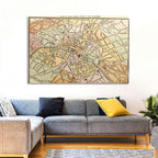 Plan of Paris Wall Art