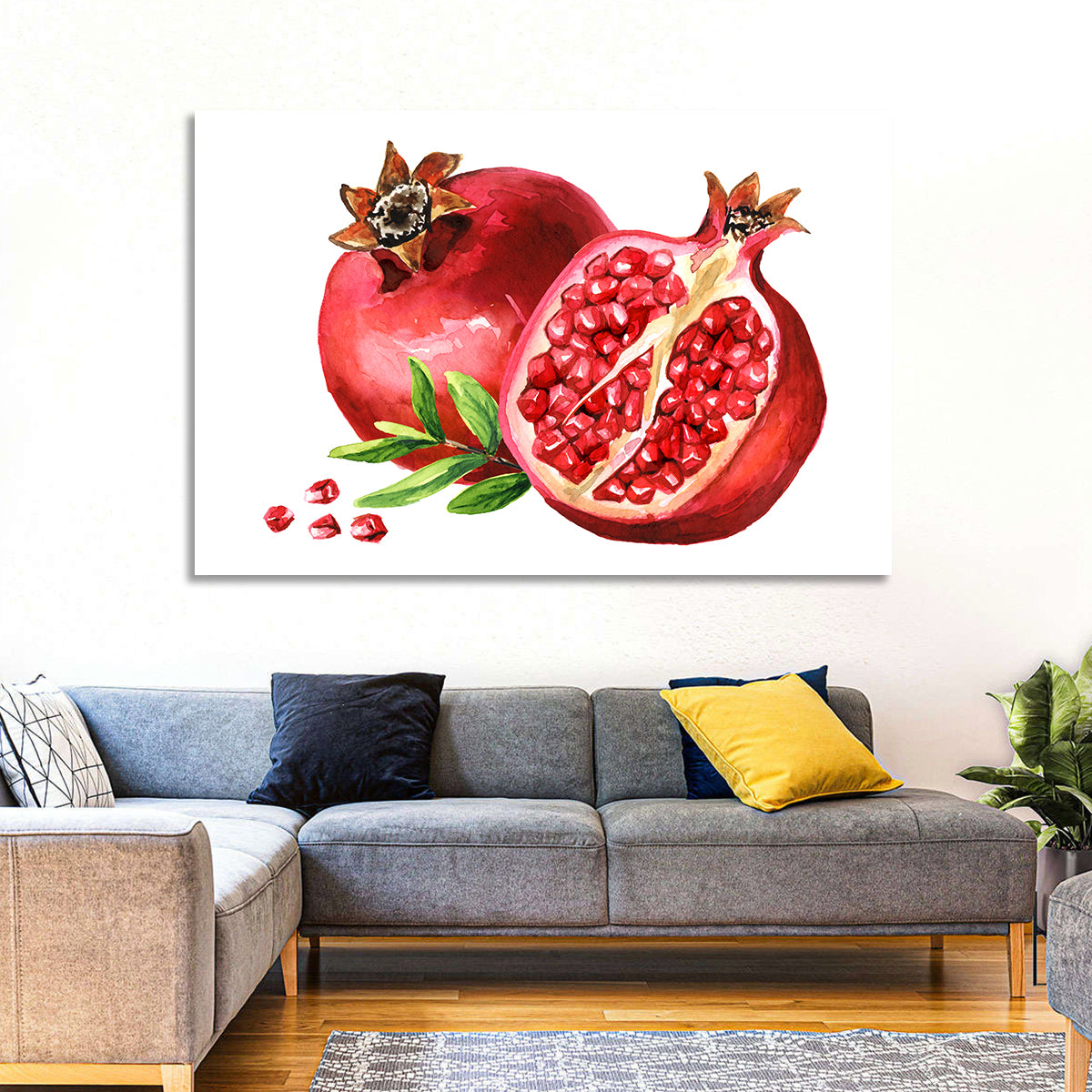 Fresh Pomegranate Watercolor Wall Art