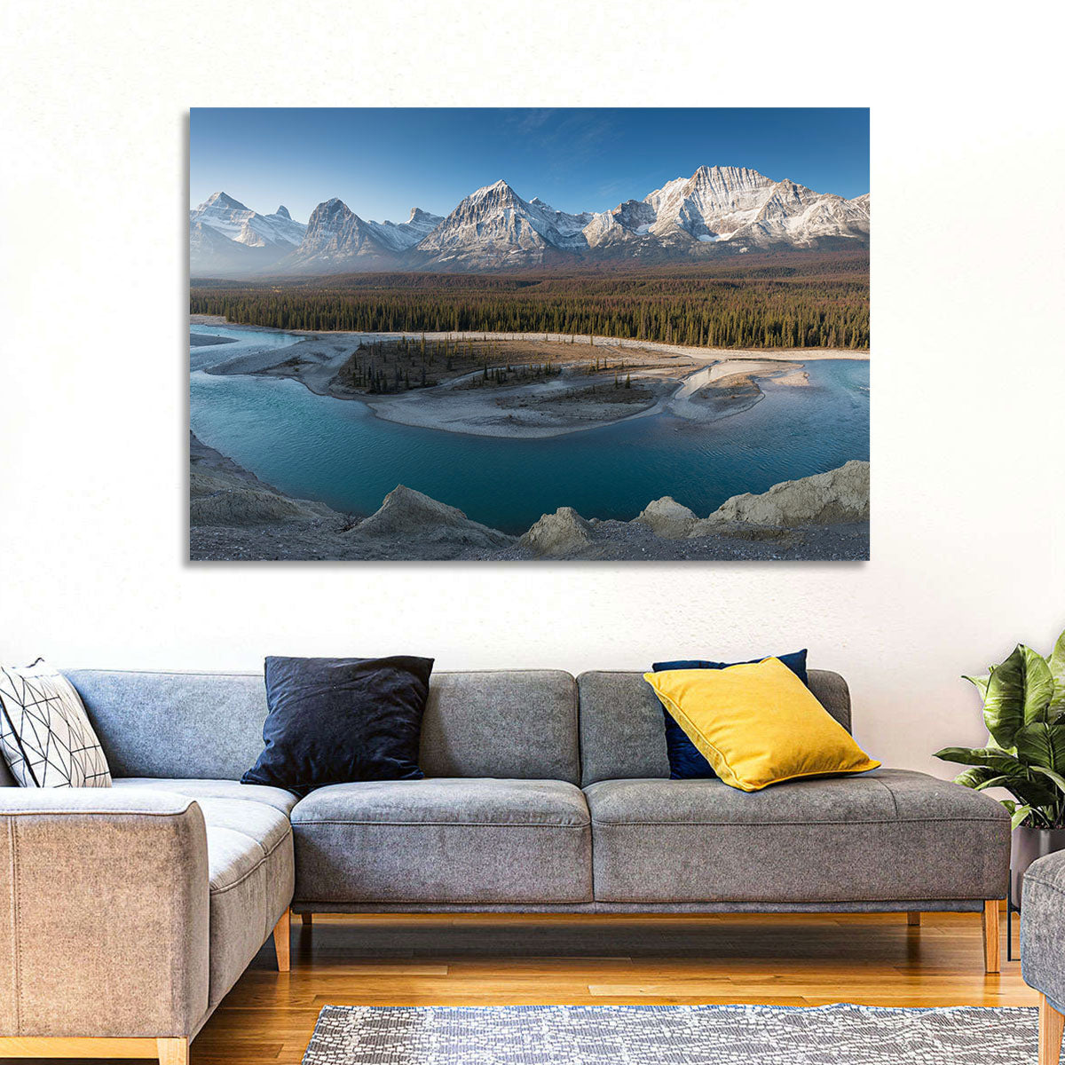 River in Jasper National Park Wall Art in a room, landscape