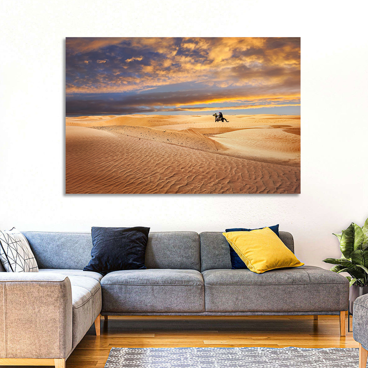 Sahara Camel Rider at Sunset Wall Art