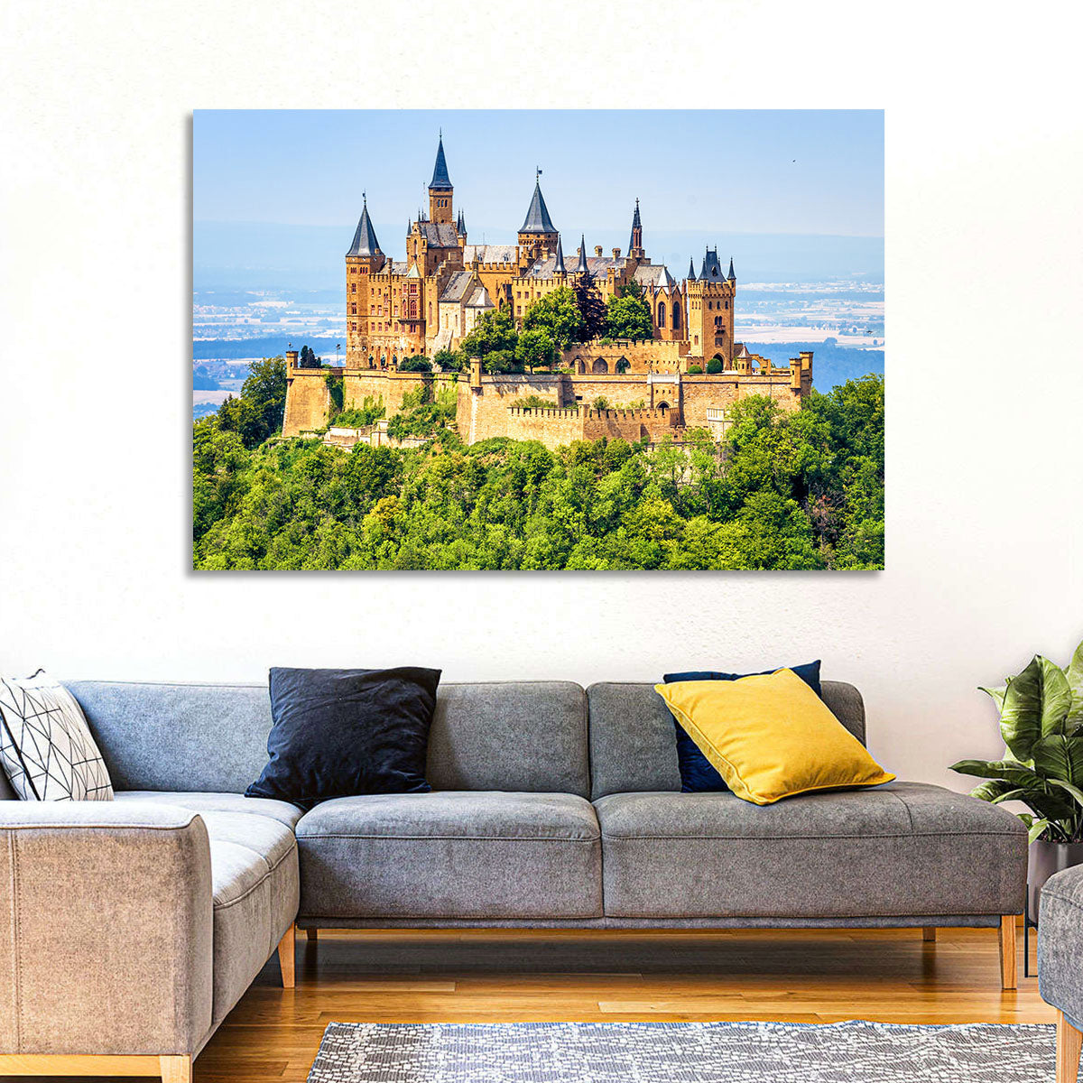 Hohenzollern Castle Wall Art in a room, landscape