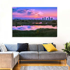 Vacaresti Park Sunset Reflection Wall Art