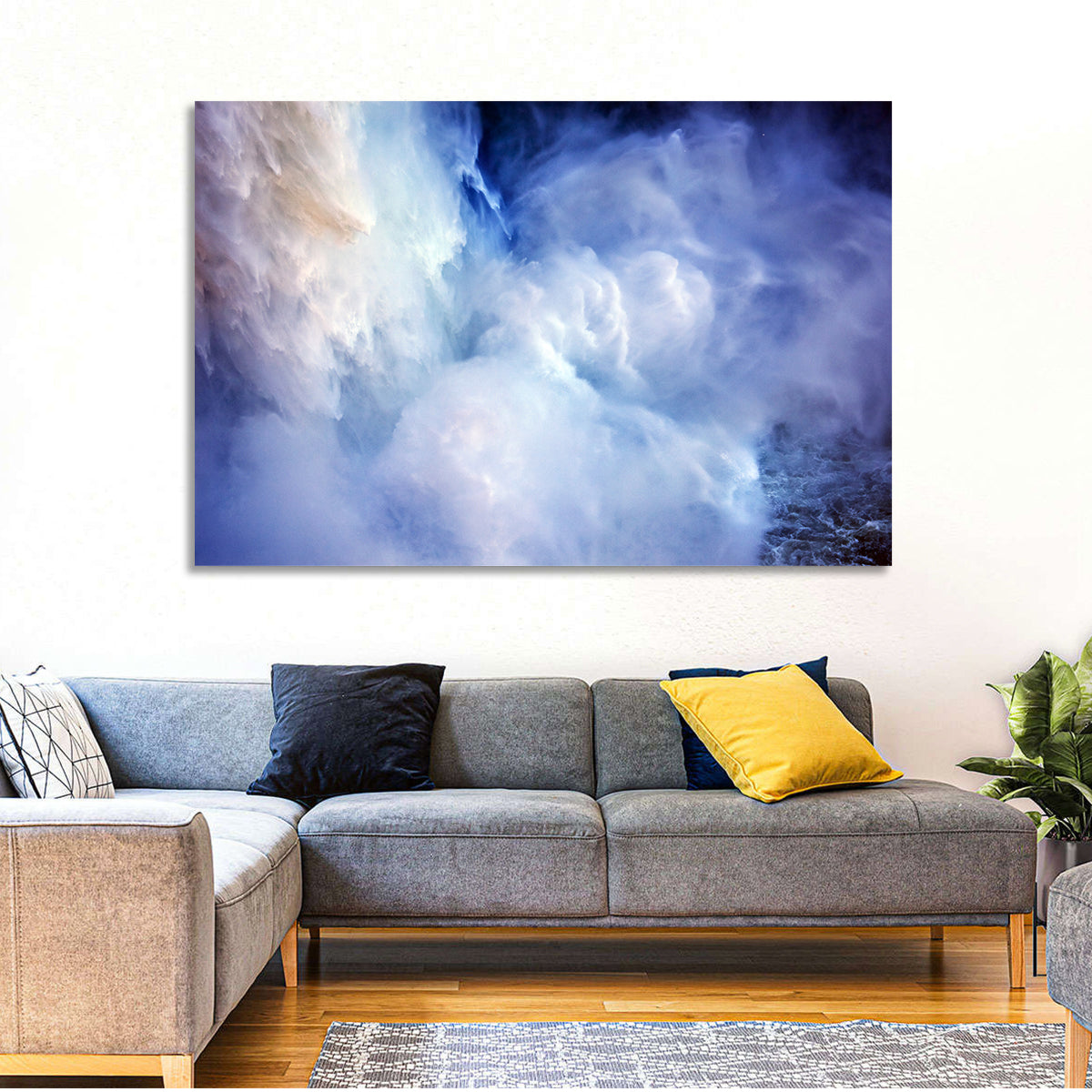 Snoqualme Falls Wall Art in a room, landscape
