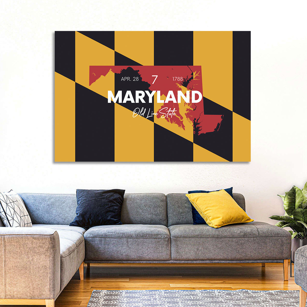 Maryland Flag Map Wall Art