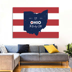 Ohio State Map Wall Art
