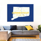 Connecticut State Silhouette Wall Art