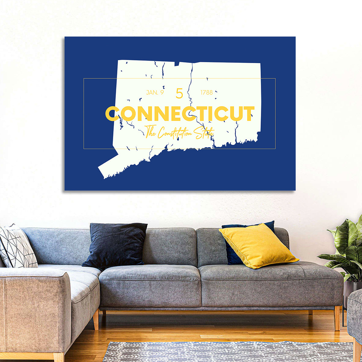 Connecticut State Silhouette Wall Art
