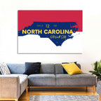North Carolina Typographic Map Wall Art