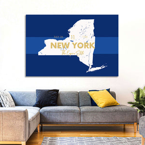 New York State Map Wall Art
