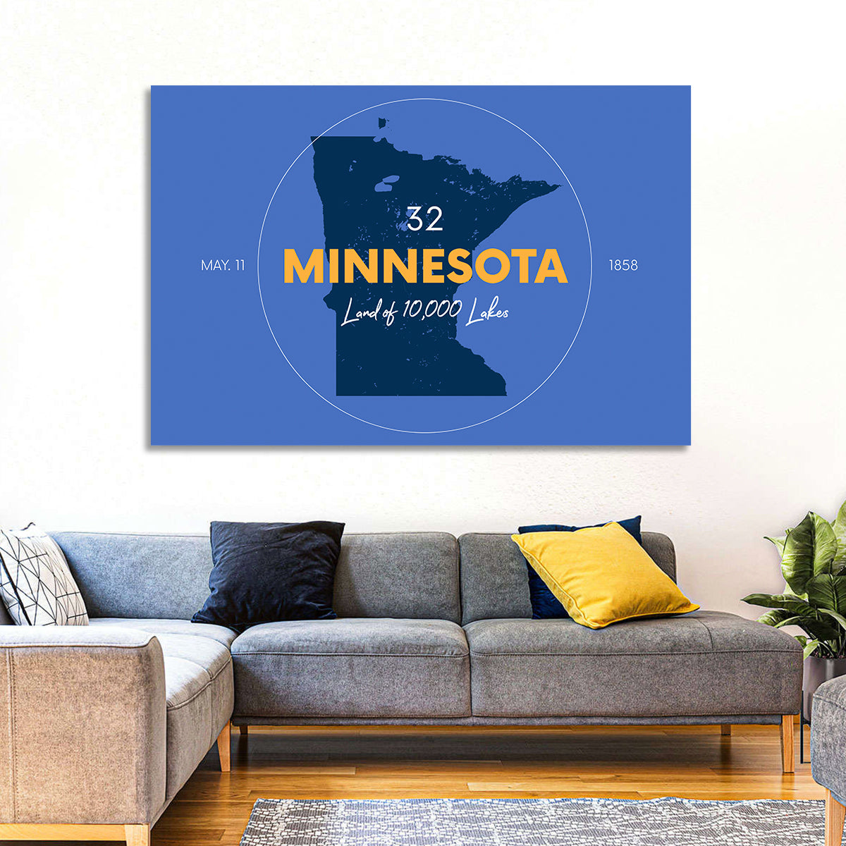 Minnesota State Outline Graphic Wall Art