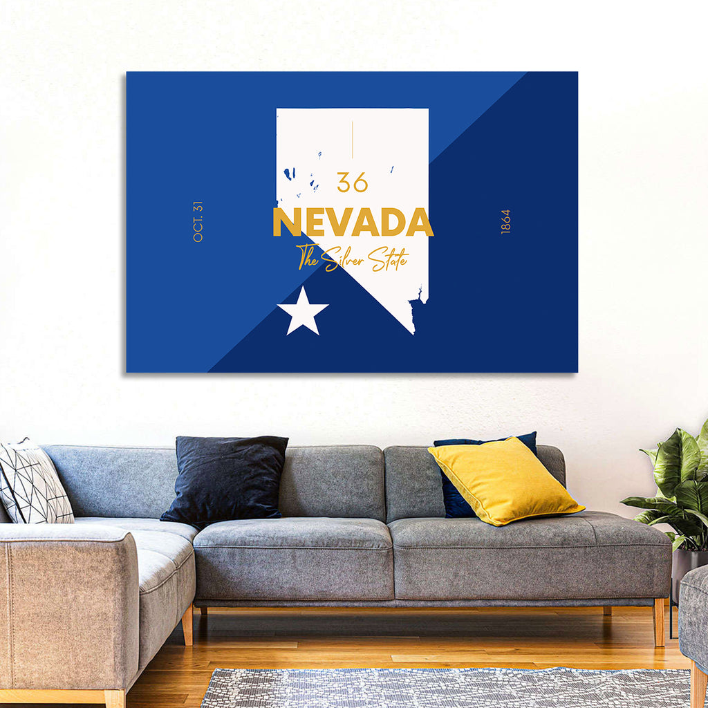 Nevada Map the Silver State Wall Art