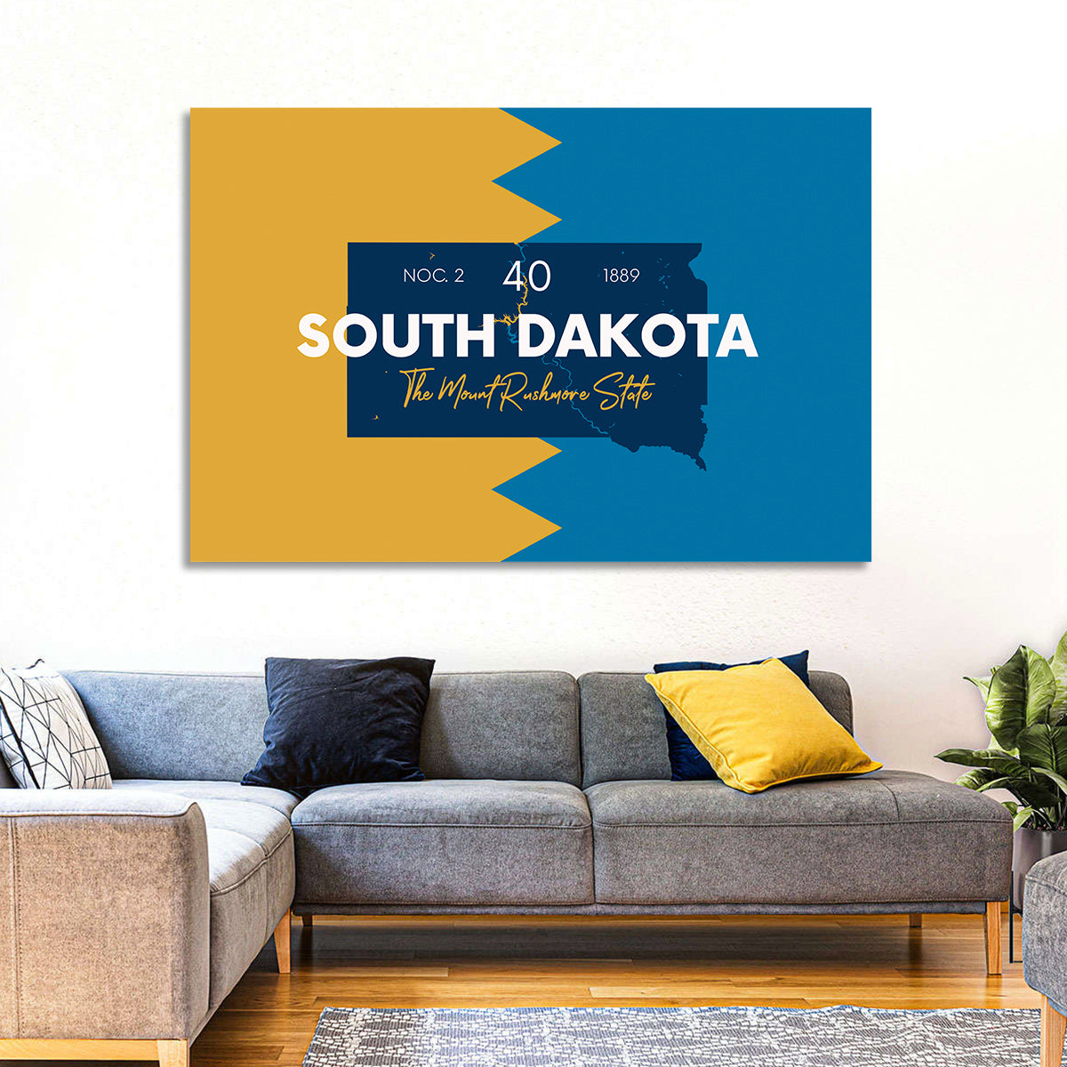 South Dakota Silhouette Map Wall Art
