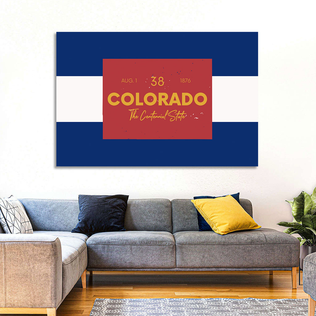 Colorado State Flag Map Wall Art