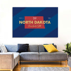 North Dakota Map Graphic Number 39 Wall Art