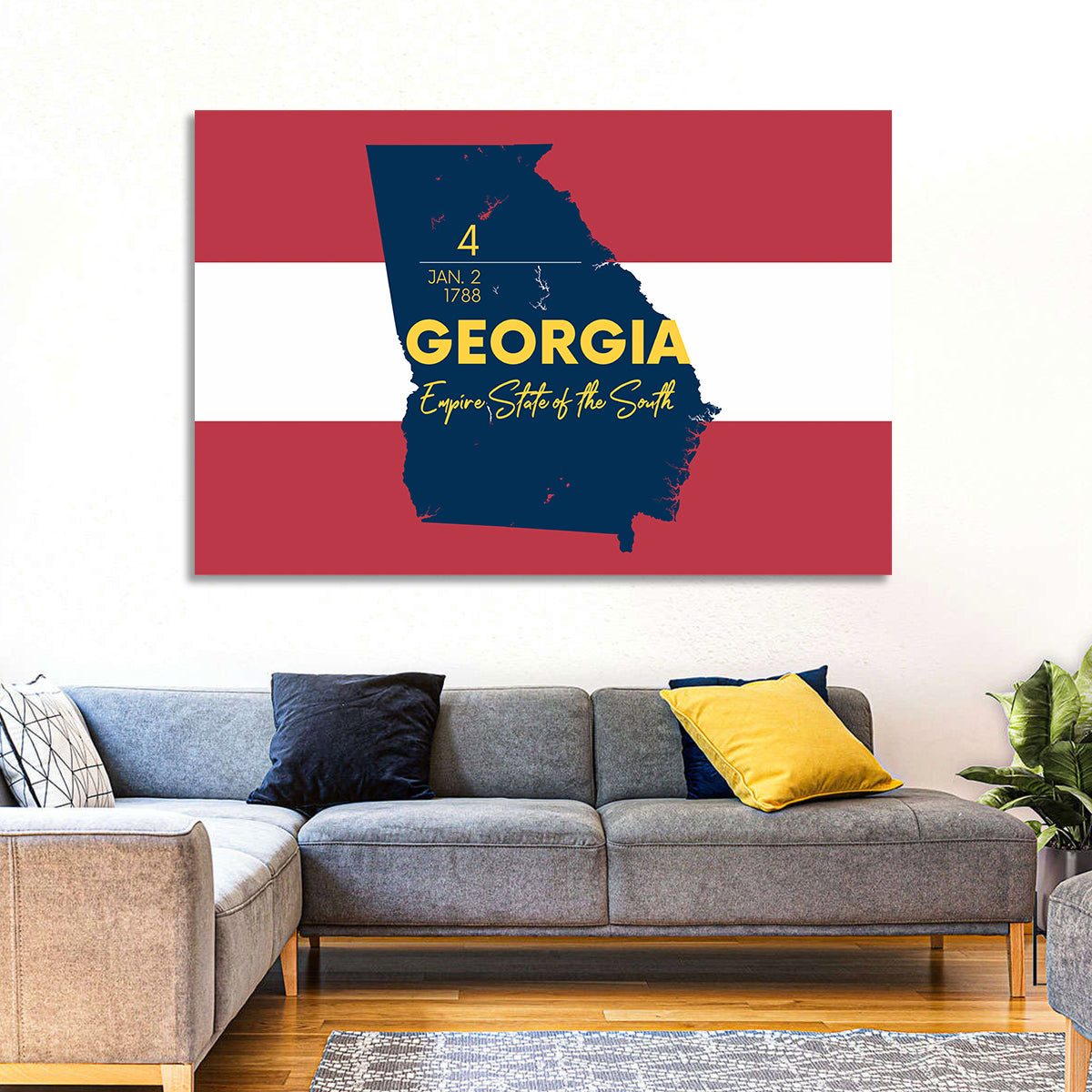 Georgia Silhouette Map Wall Art