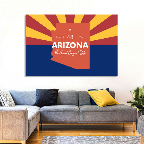 Arizona Sunburst Map Wall Art