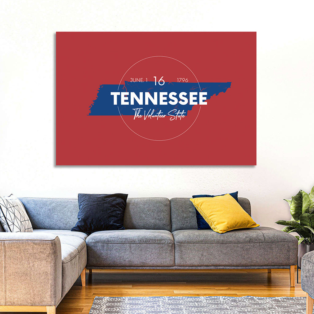 Tennessee Typographic Map Wall Art