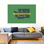 Minimalist Washington State Map Wall Art