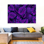 Violet Tropical Leaves Wall Art