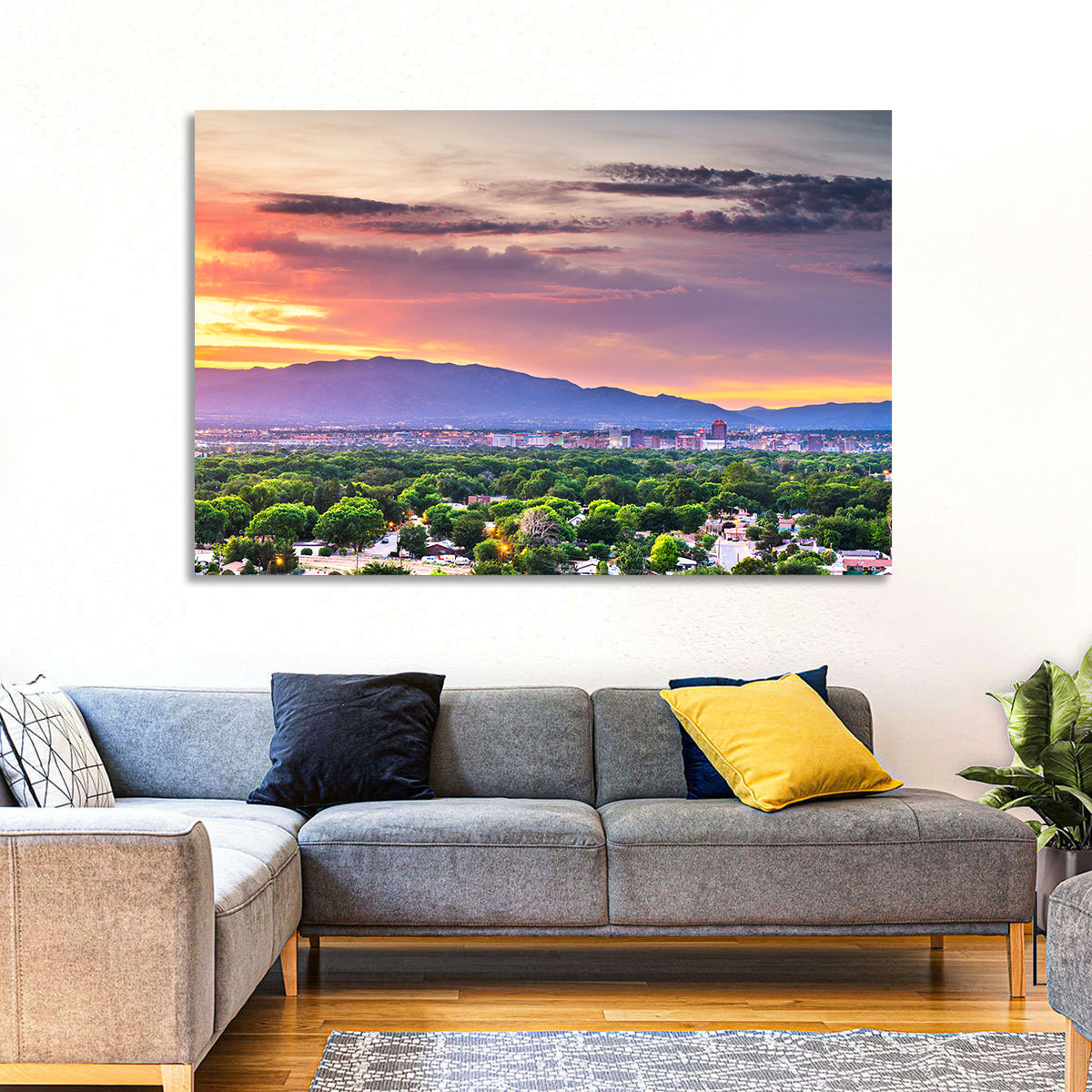 Albuquerque Skyline at Dusk Wall Art