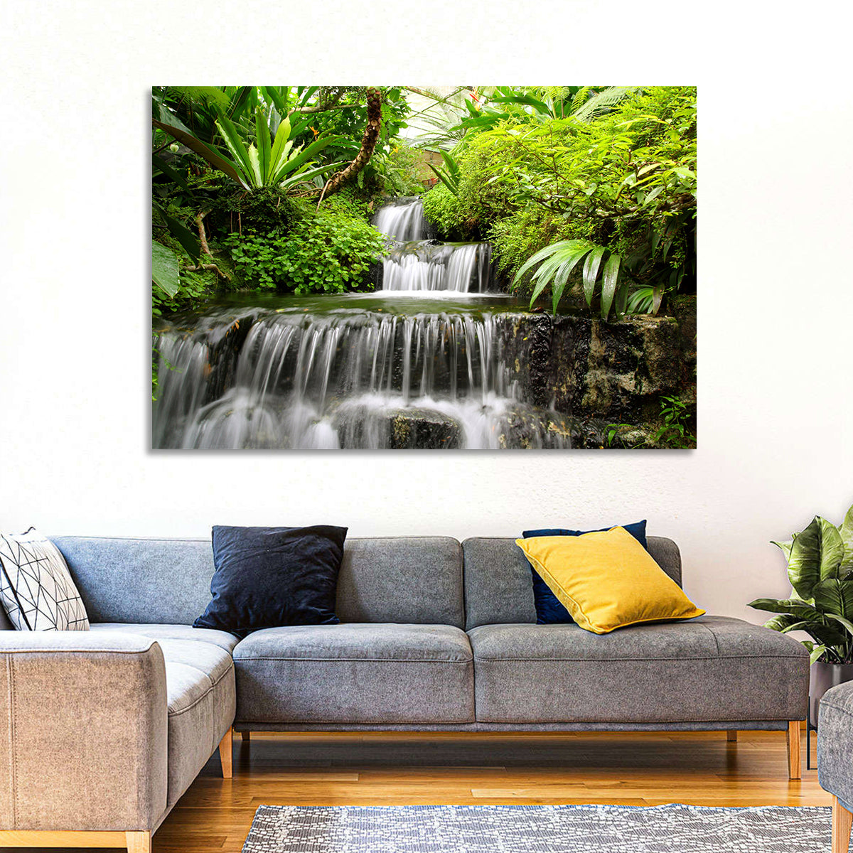 Lush Rainforest Cascade Wall Art