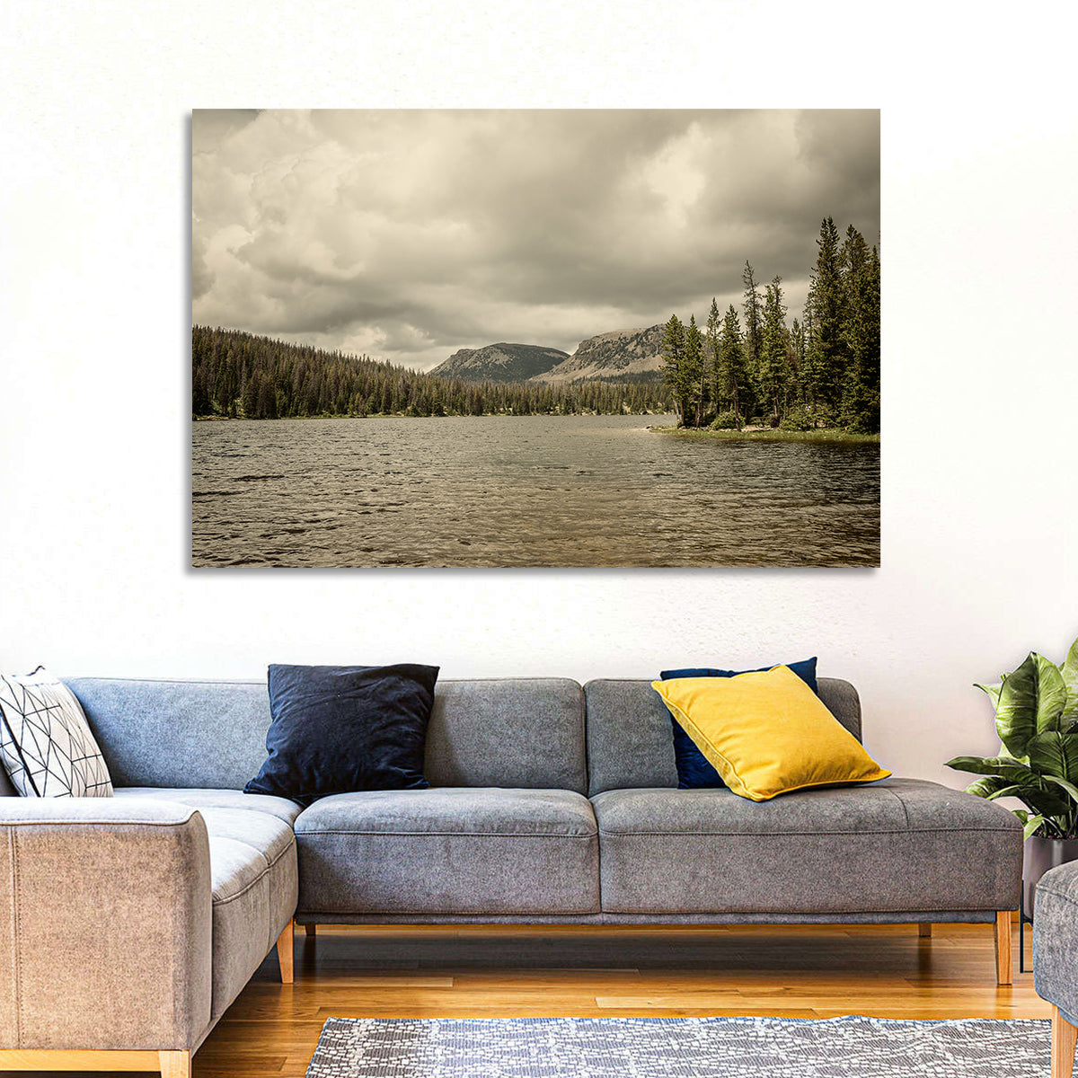 Mirror Lake Reflection Wall Art in a room, landscape