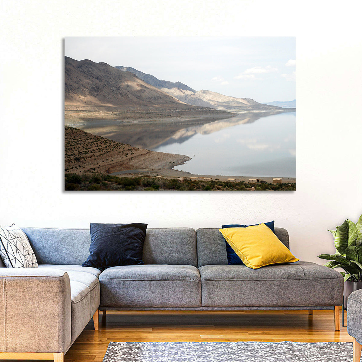 Walker Lake Reflections Wall Art in a room, landscape
