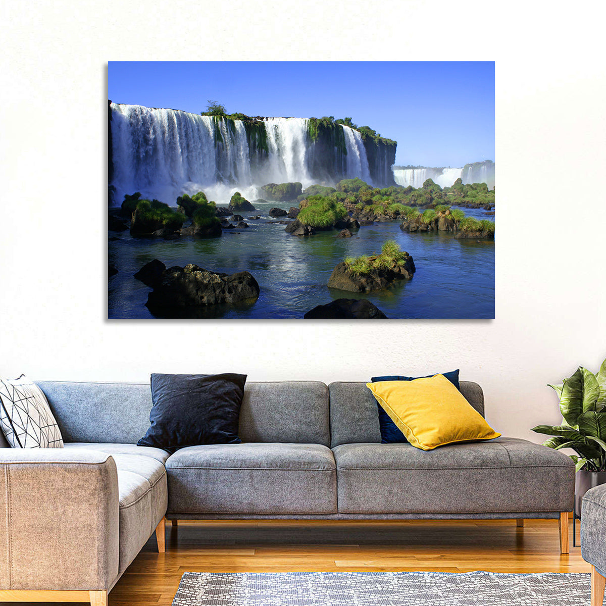 Iguazu Falls Mossy Rocks Wall Art
