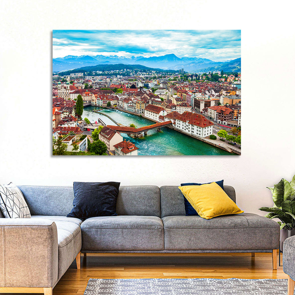 Lucerne Chapel Bridge View Wall Art