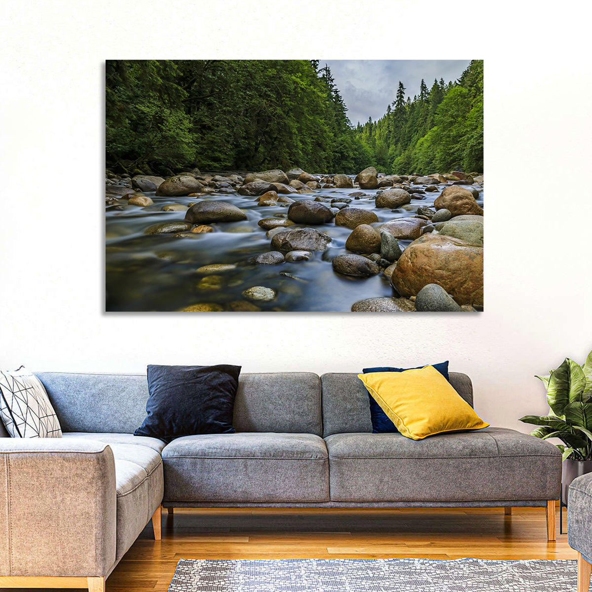 Lynn Canyon Riverbed Forest Wall Art