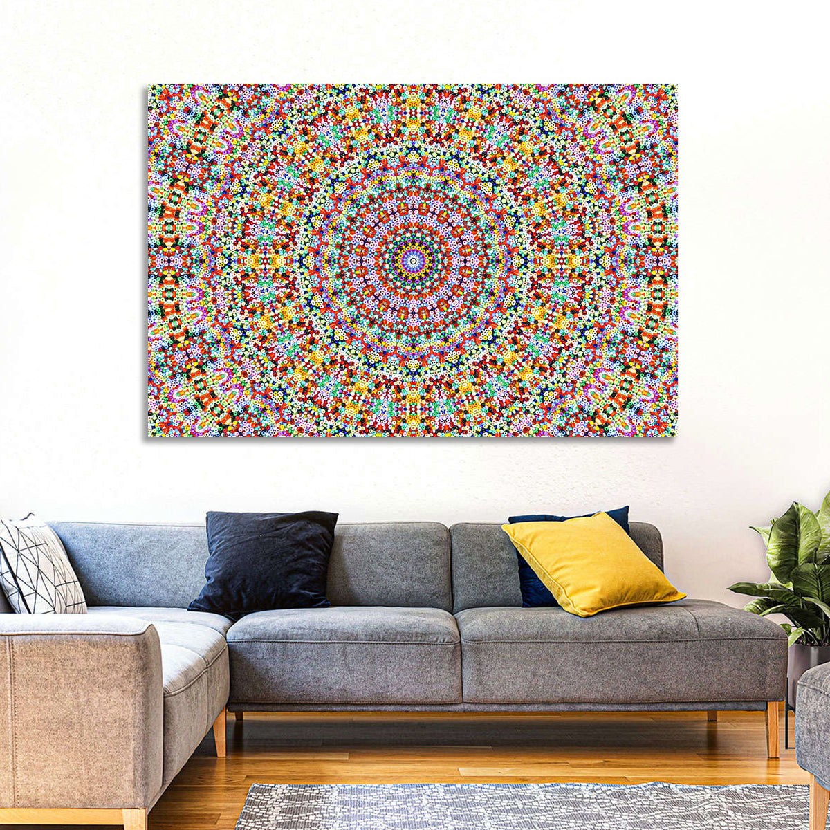 Beaded Kaleidoscope Mandala Wall Art