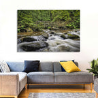 Stock Ghyll Footbridge Forest Stream Wall Art