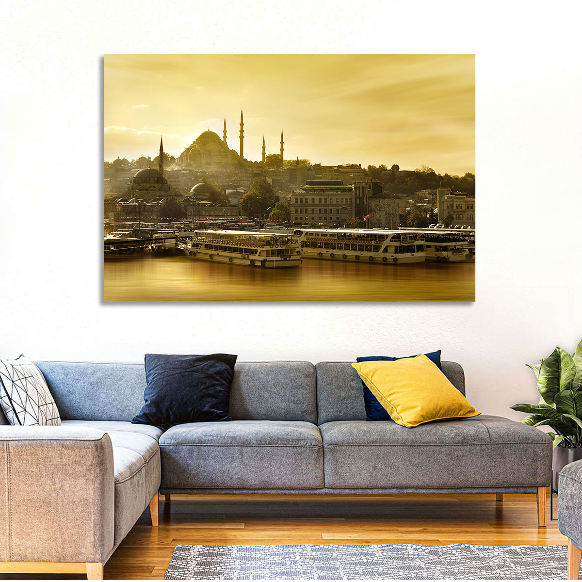 Suleymaniye Mosque Sunset Silhouette Wall Art