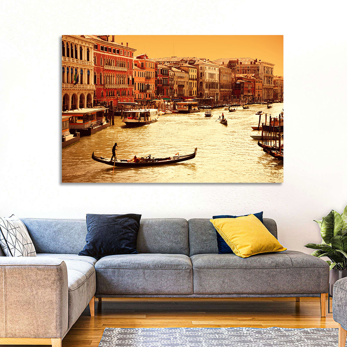 Grand Canal Gondola at Golden Hour Wall Art