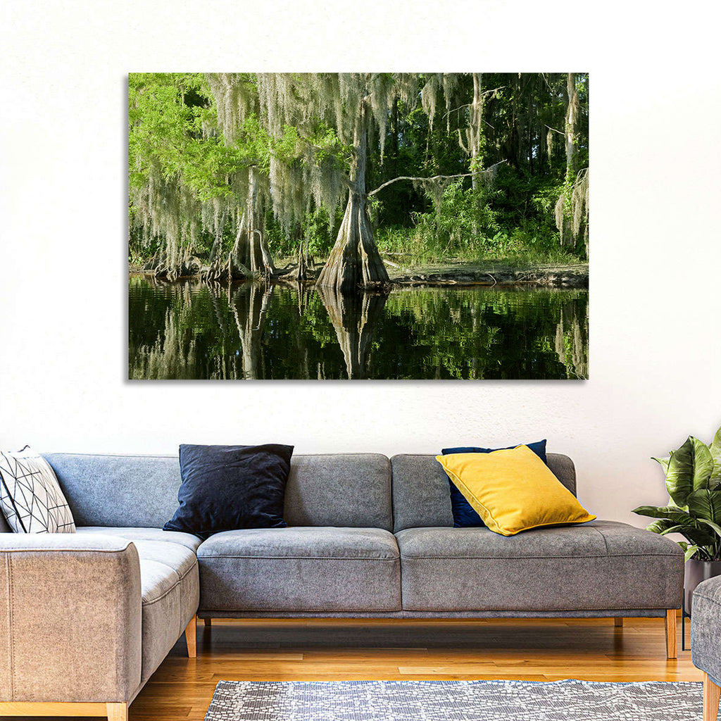 Bald Cypress and Great Blue Heron Wall Art