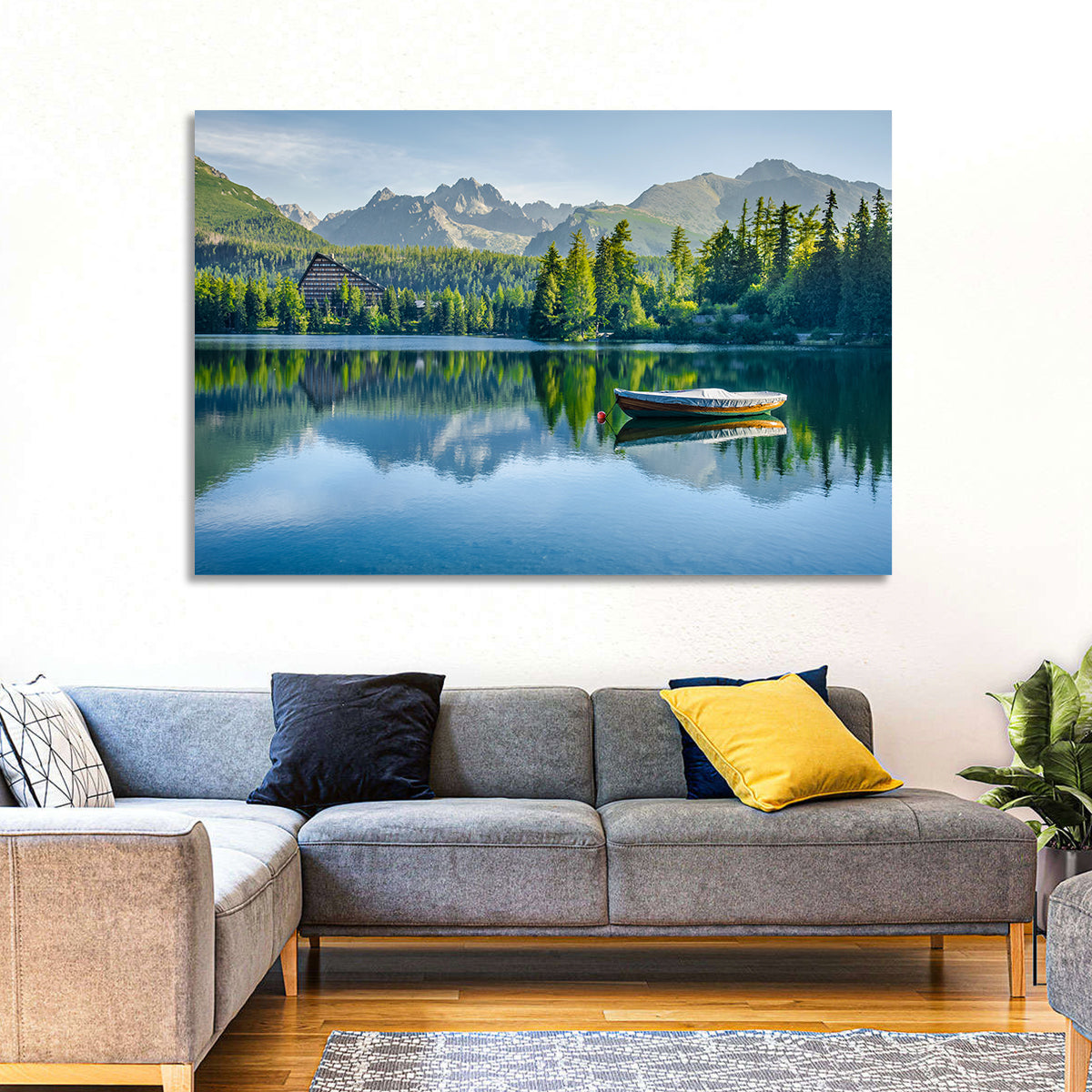 Štrbské Pleso Reflection Wall Art in a room, landscape