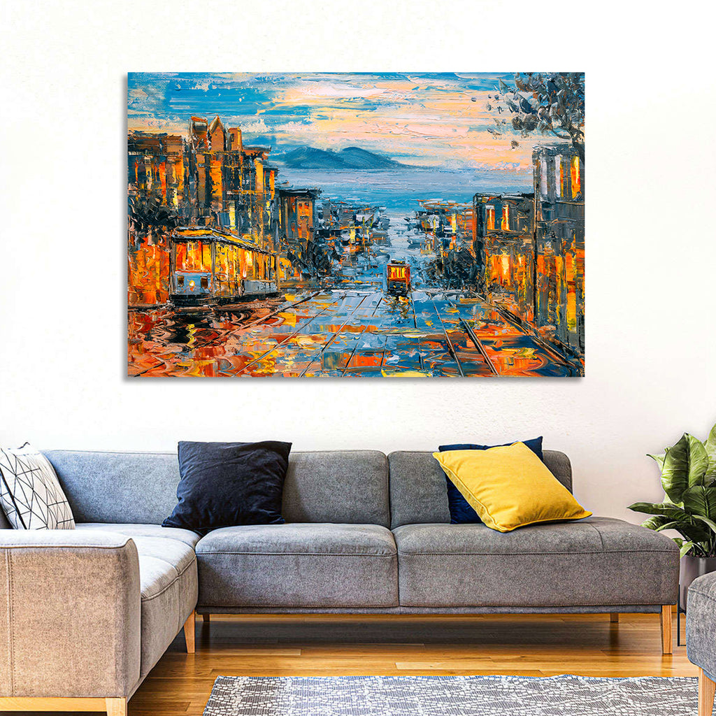 San Francisco Cable Car at Dusk Wall Art