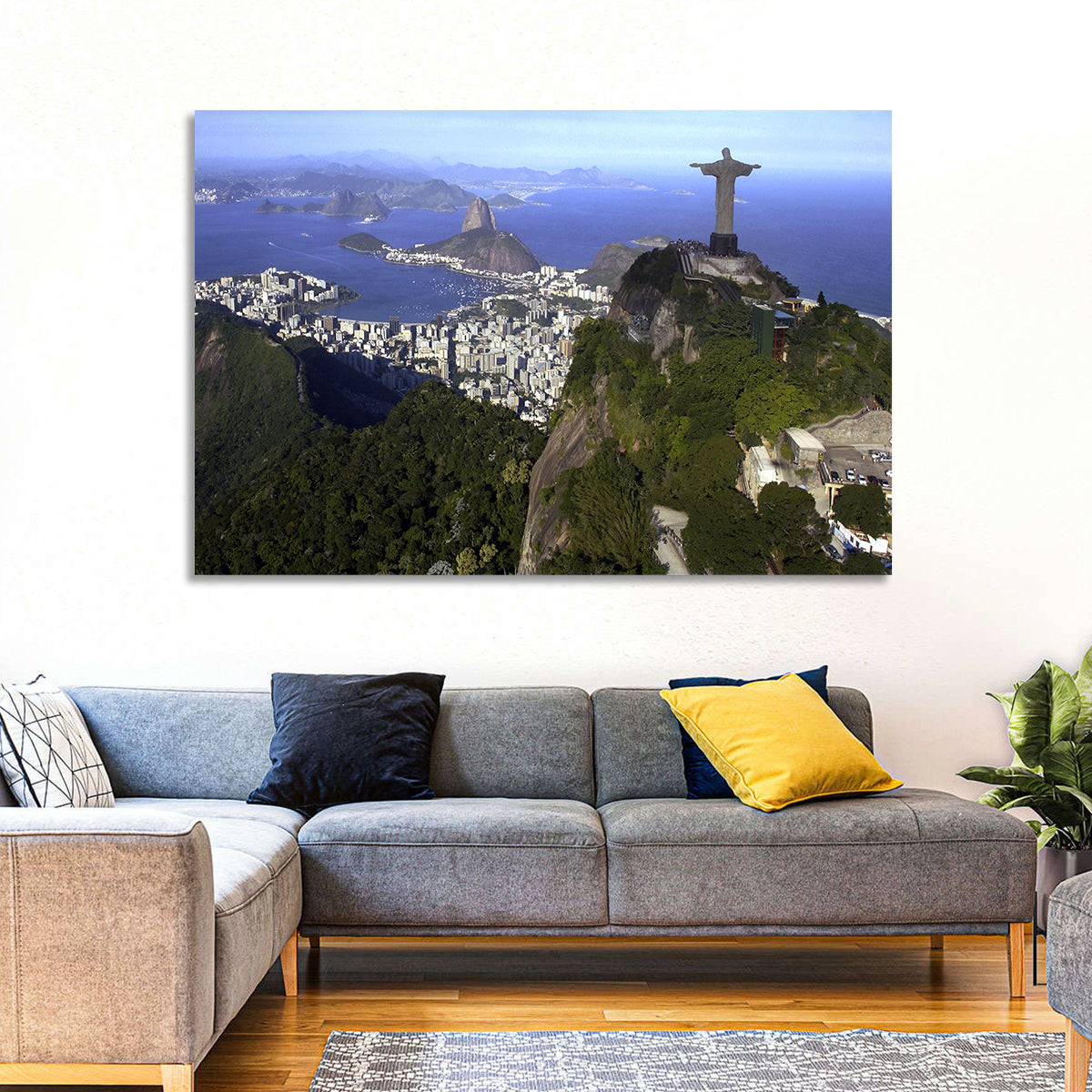 Christ the Redeemer Over Rio De Janeiro Wall Art in a room, landscape