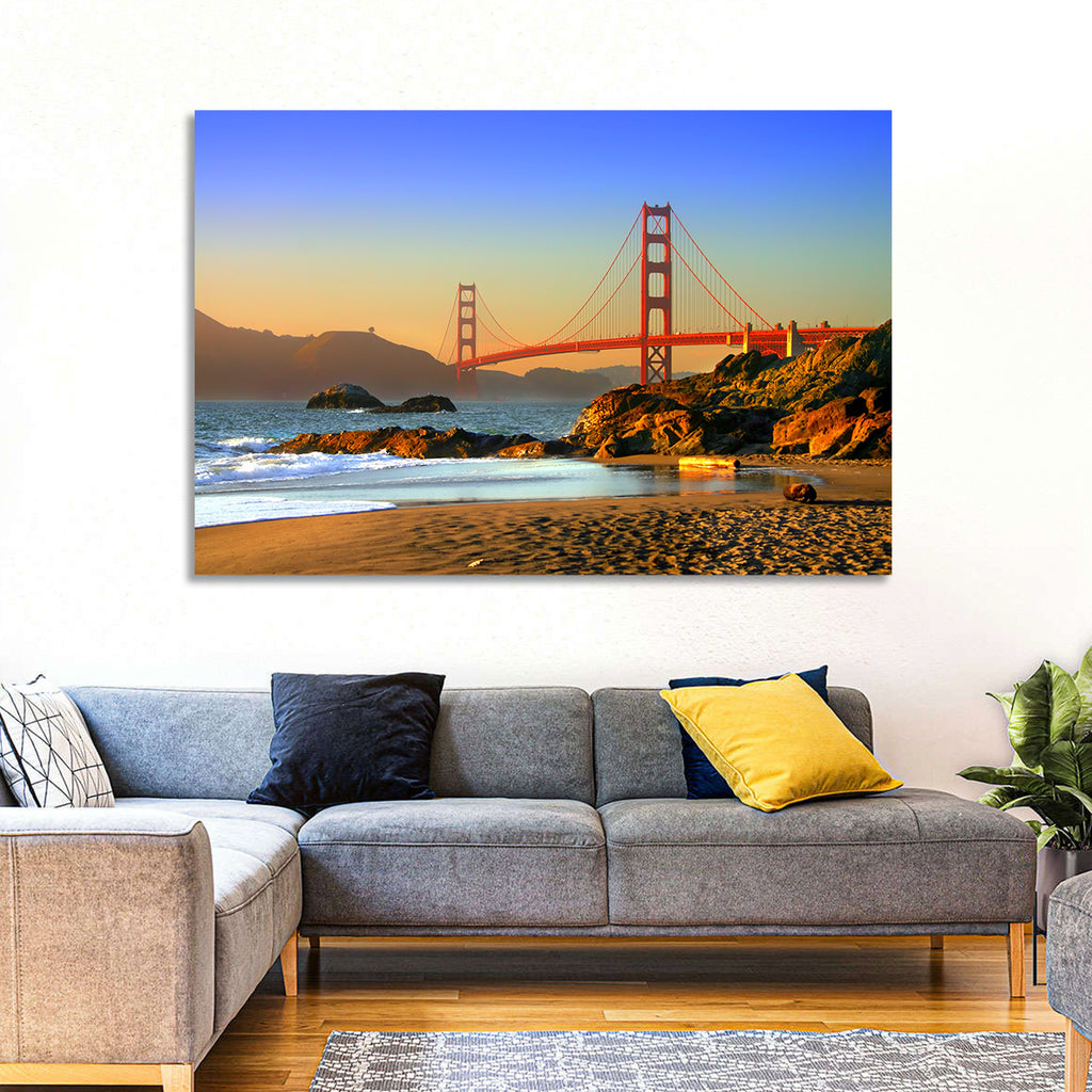 Golden Hour at the Golden Gate Bridge Wall Art