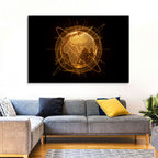 Golden Hologram Globe Wall Art