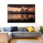 Lake Diatas Sunset with Boat Wall Art